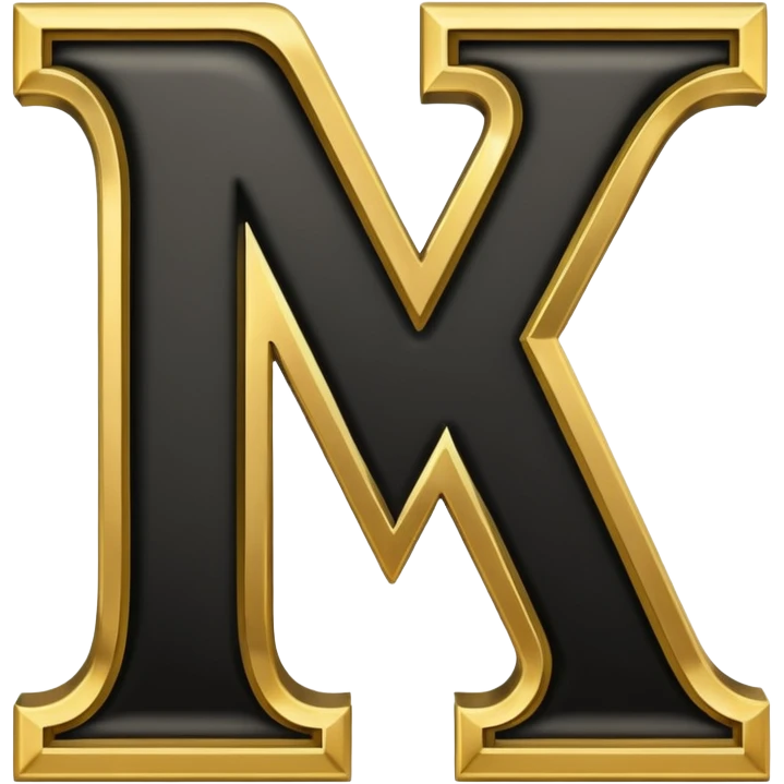 letter N in black and gold emoji