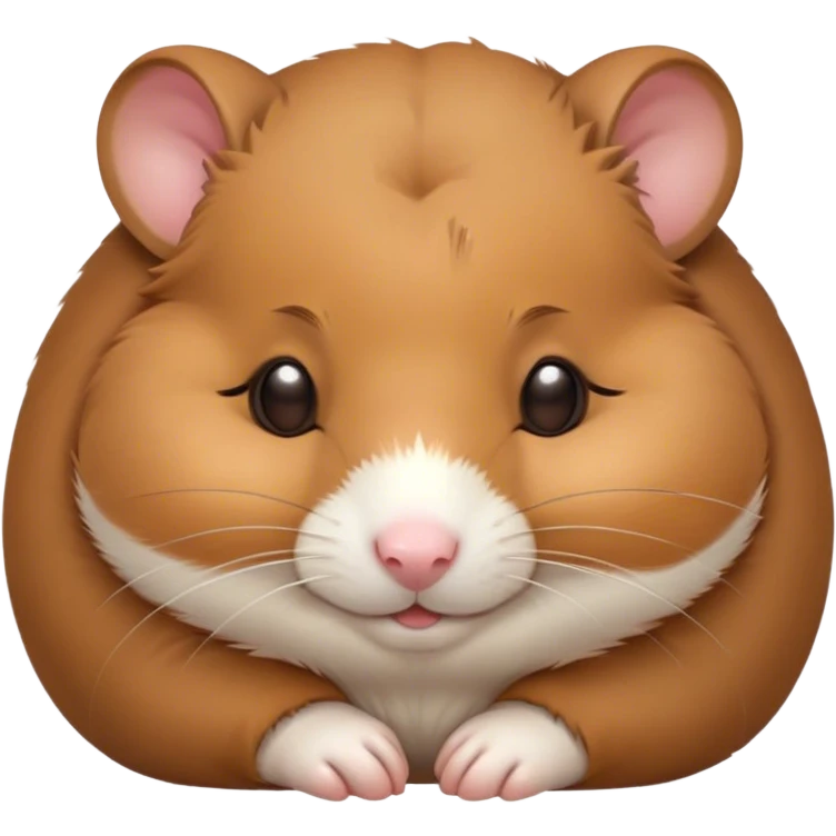 Meme-Worthy Cute Sleeping Brown Hamster Portrait Emoji, Head resting peacefully with a contented smile, showcasing a delightfully compact build and a luxuriously soft rich brown coat, eyes shut in a serene nap, Simplified yet hilariously adorable features, highly detailed, glowing with a soft, drowsy light, high shine, relaxed and utterly lovable, stylized with an air of playful laziness, bright and heartwarming, soft glowing outline, capturing the essence of a comically sleepy hamster, so meme-worthy it feels like it could instantly become the next viral sensation of adorable slumber! emoji