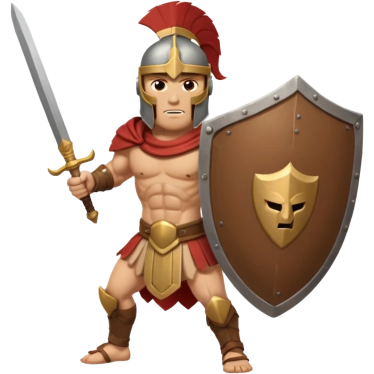 A spertan warrior shaking a shield writing "LAZY NOOB"on it emoji