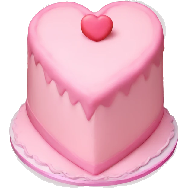 Light Pink heart shaped birthday cake emoji