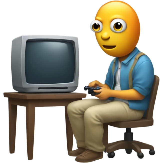 Fish man playing video game emoji