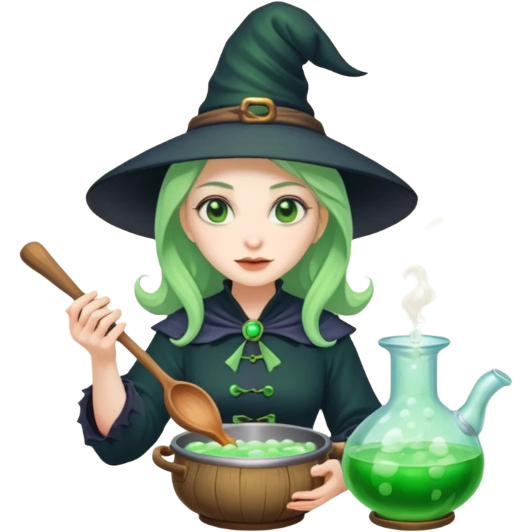 green witch cooking potion emoji
