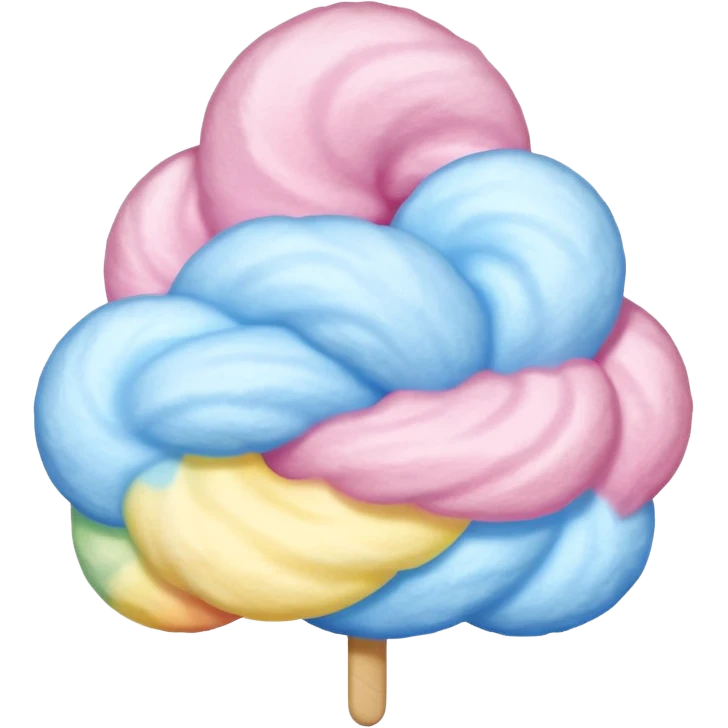 Cotton Candy, Rainbow Cotton Candy – mixed pastel layers of pink, yellow, and blue. emoji