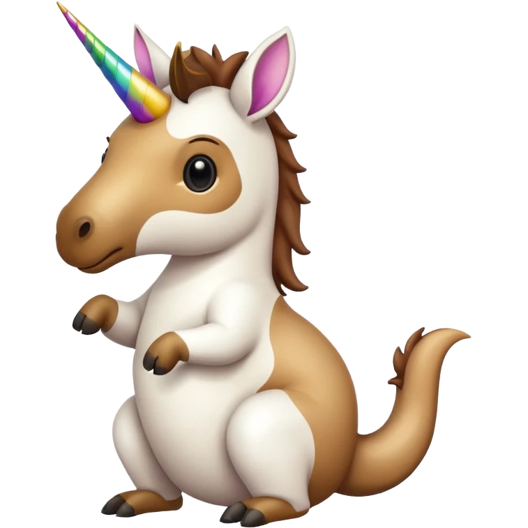 unicorn flipping off kangaroo  emoji