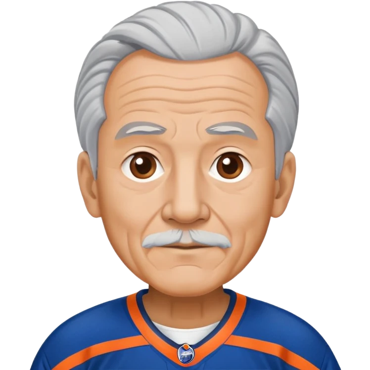Old  man grey hair wearing oilers uniform emoji