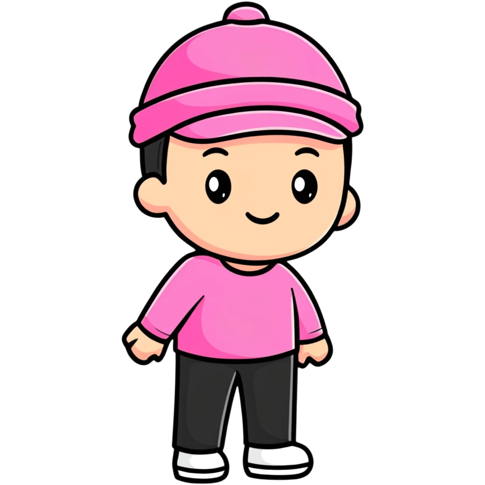 With pink hat emoji