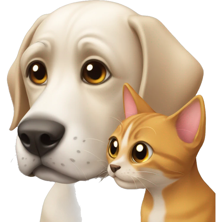 perro con un gato emoji