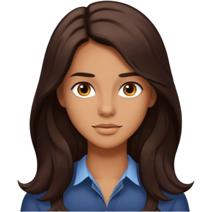 Spectacular Smith with long dark brown hair, tan skin emoji