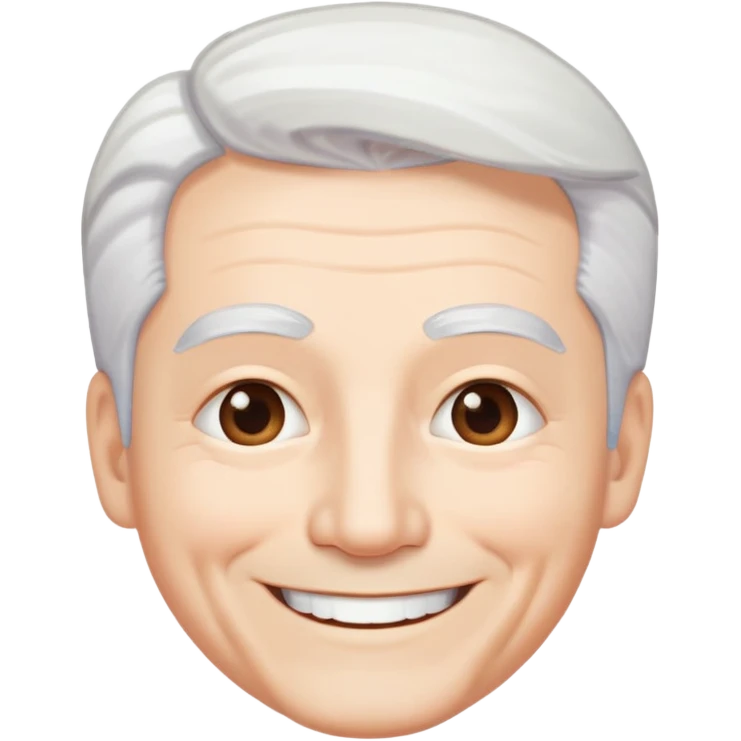 "- Nam
- 50 tuổi
- Da trắng
- Tóc bạc, lông mày trắng
- Cười mỉm
" emoji
