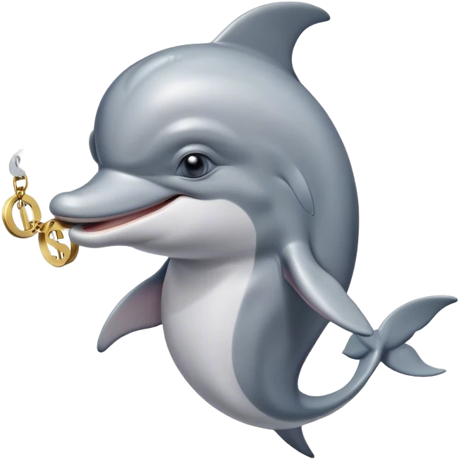 Chill dolphin smoking with gold chain and money  emoji