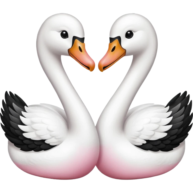 Dos cisnes pegando sus cabezas   emoji