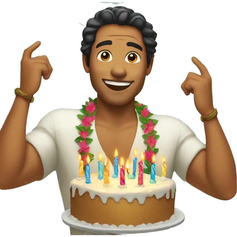 Tahitian man celebrating his birthday  emoji