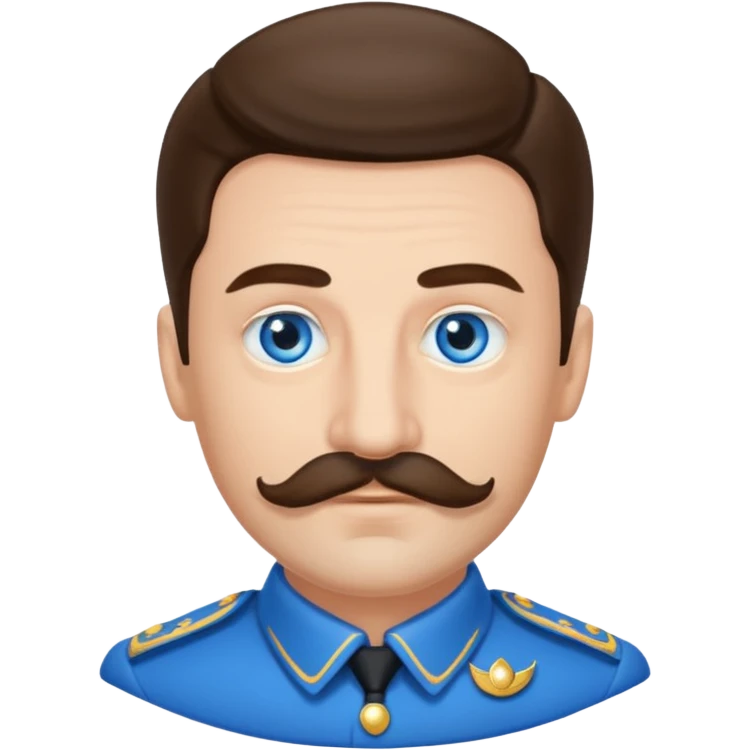 ugo casabianca bleu eyes with Staline´s moustache emoji