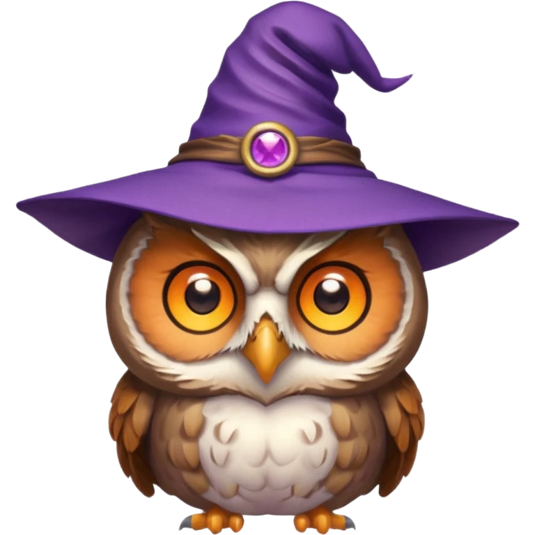 owl wear purple wicth hat emoji