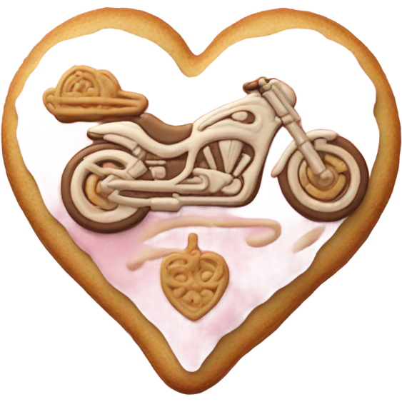 cookie heart with motorcycle  emoji