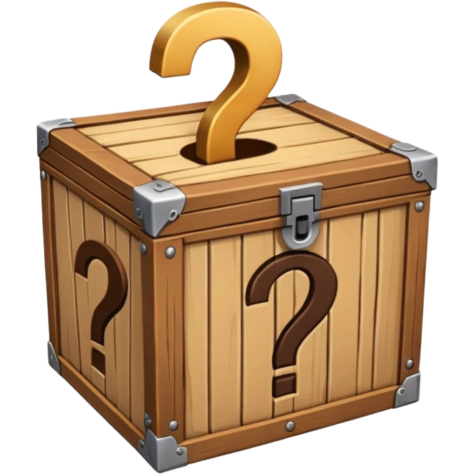 сгенерируй смайл loot box в стили классических смайлов с вопросом  emoji