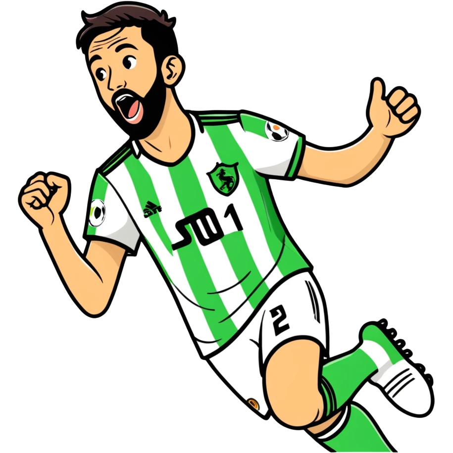 Bruno fernandes doing his iconic celebration  emoji
