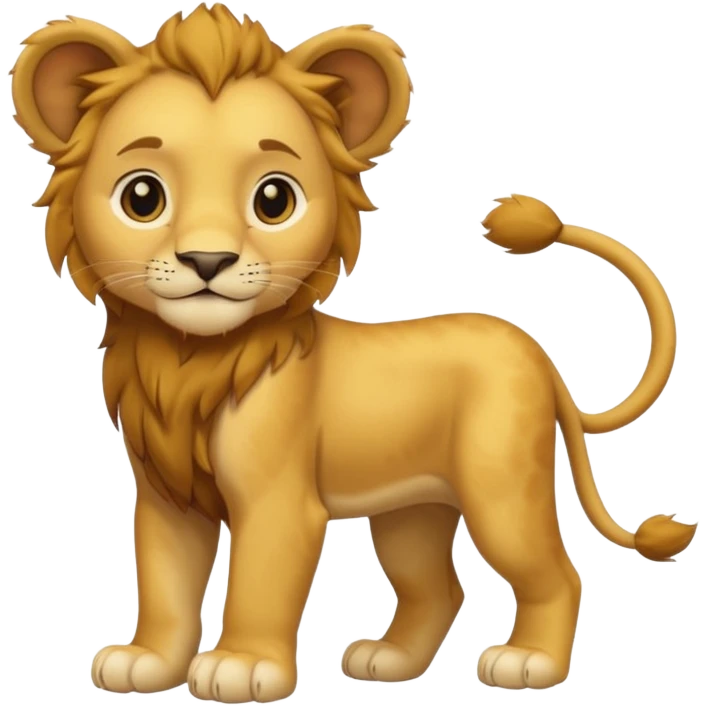 in lion family, only Kid boy., full body, single tail emoji