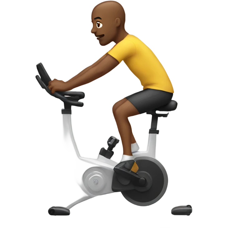 Someone being very stiff on a spin bike emoji