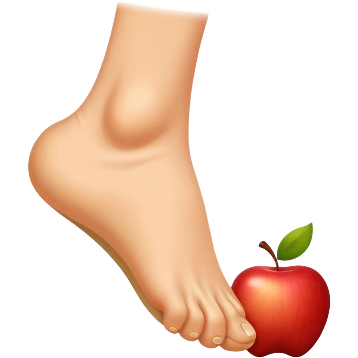 showing a cartoon human foot stepping on a small bug , slightly squished but cartoonish, no violence, playful Apple emoji style emoji
