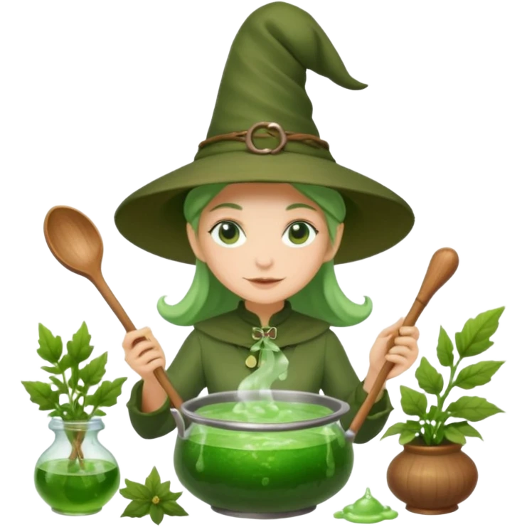 green witch cooking potion emoji