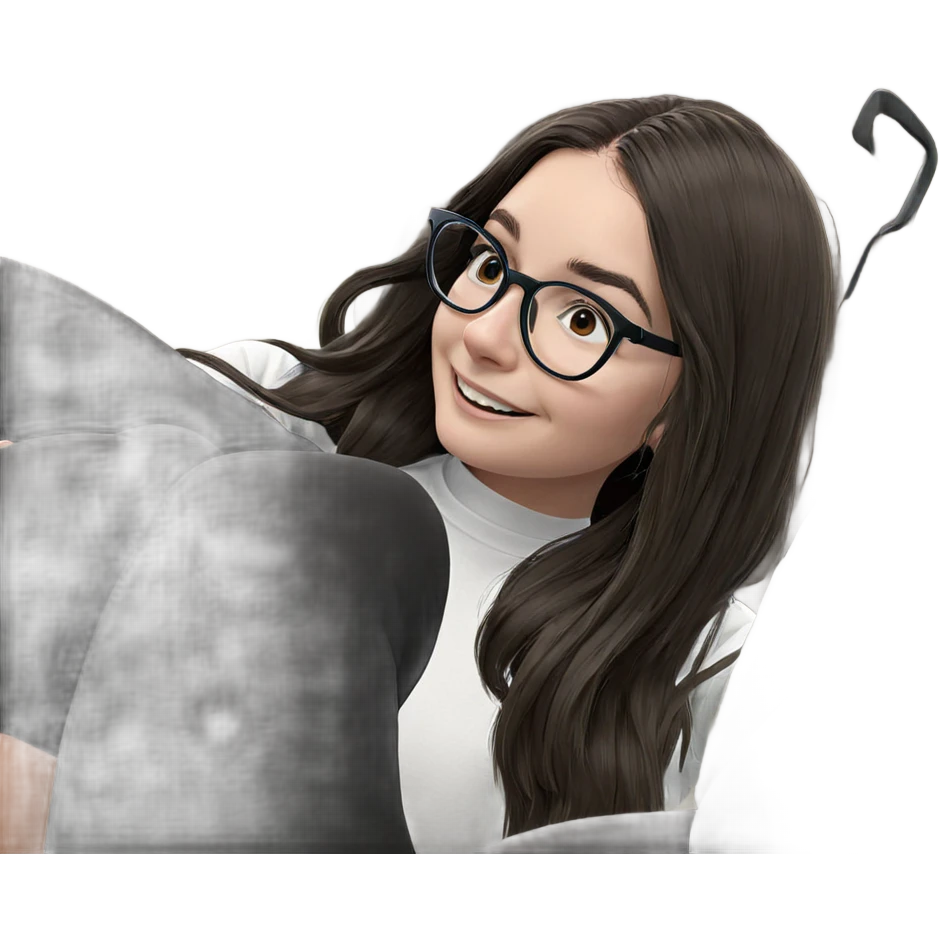 smiling girl with glasses emoji