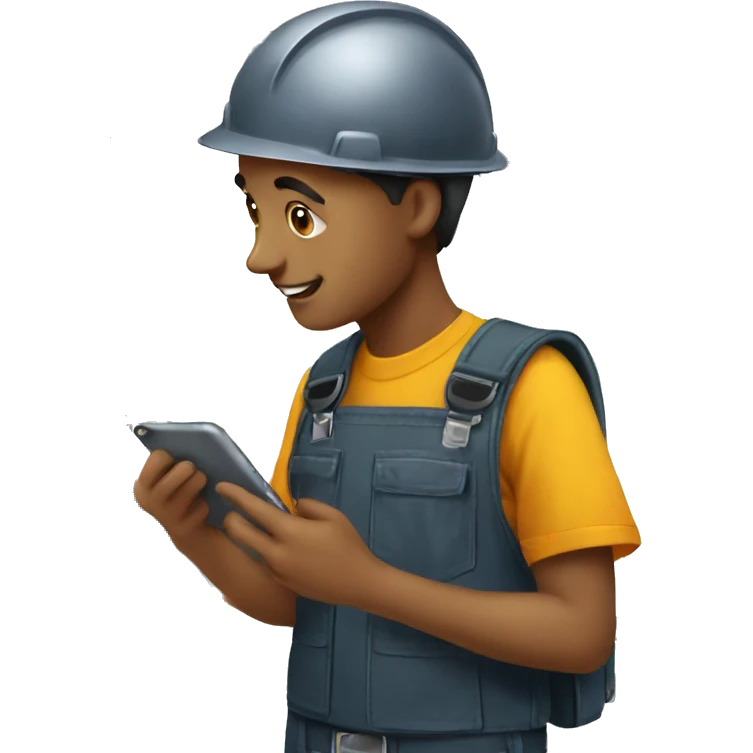 a young guy engineer repairing iPhones emoji