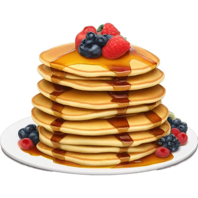 Stack of pancakes with fruit and syrup  emoji