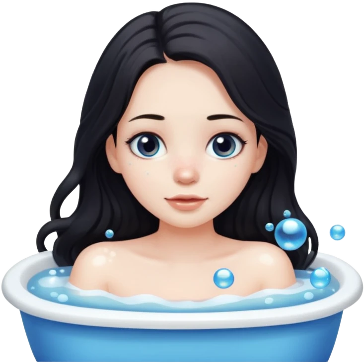 girl with dark long hair 🛀 emoji