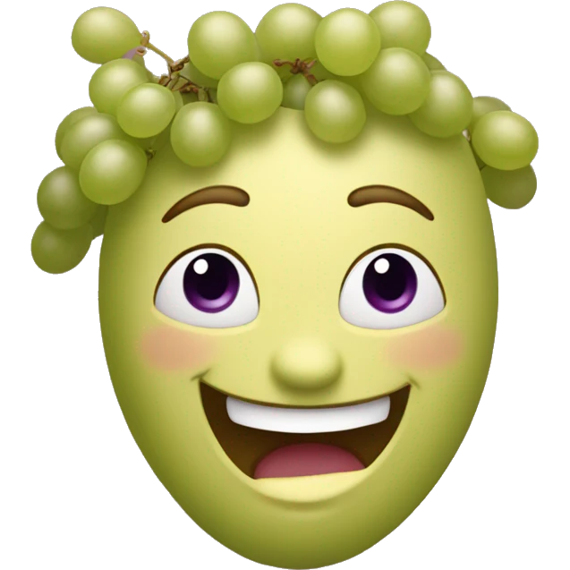 Each individual grape is a face that is smiling or laughing with another. emoji