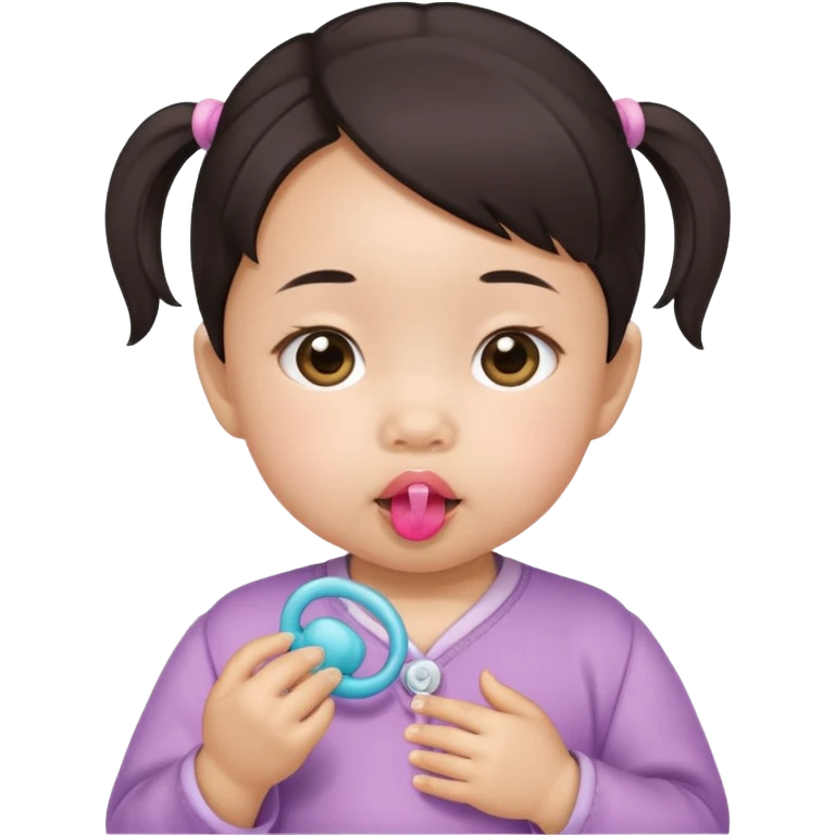 a asian baby girl with pacifier emoji
