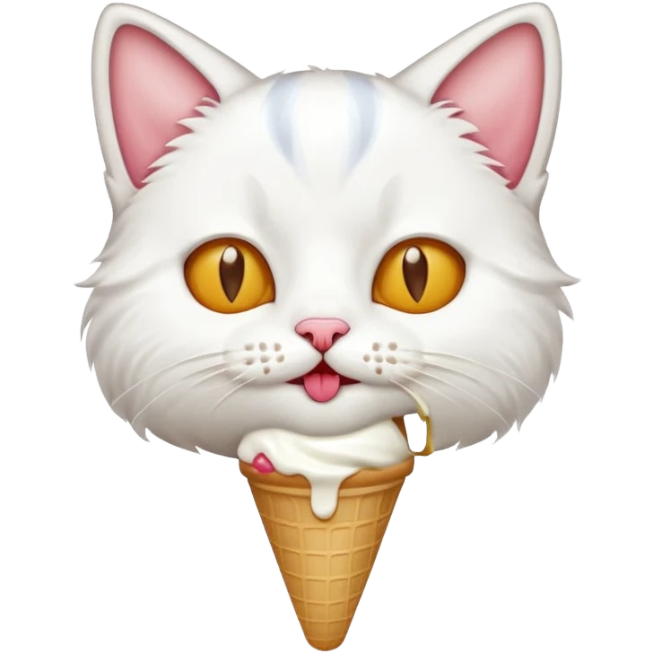 Cat eating  ice cream emoji