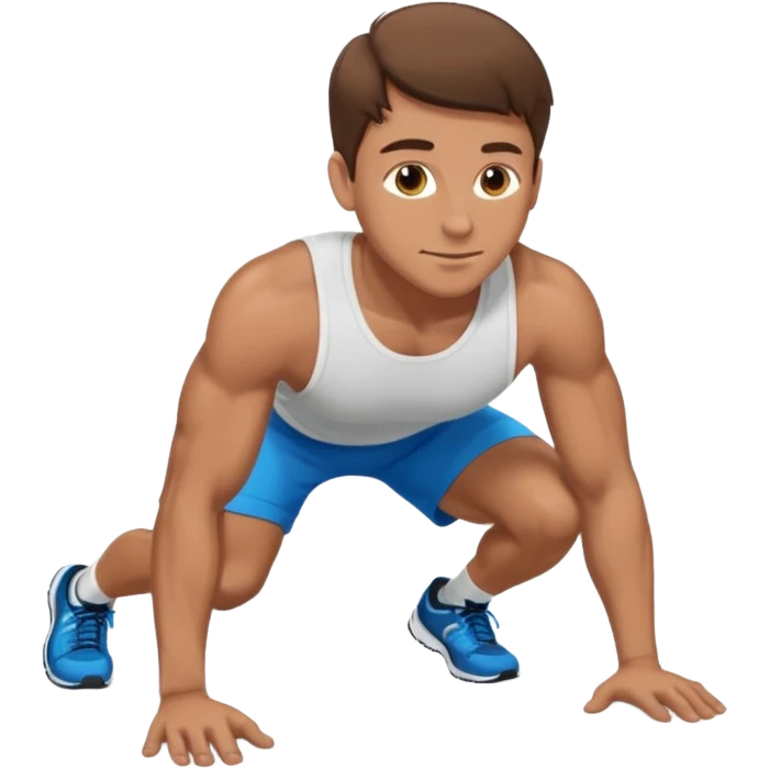 White man brown hair doing pushups  emoji