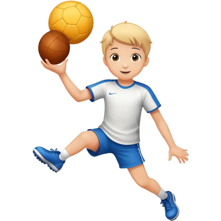 child catching a ball, cheerful and focused, with motion lines to show action emoji