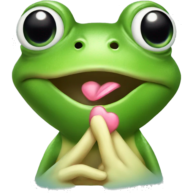 Frog blowing kisses emoji