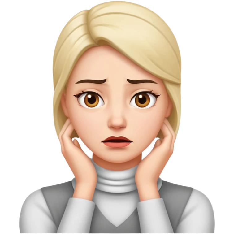 Annoyed woman with her hands on her neck emoji