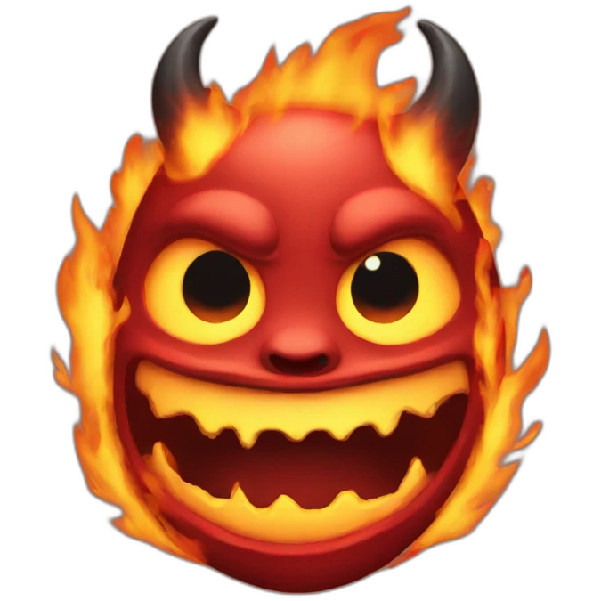 Demon with fire emoji