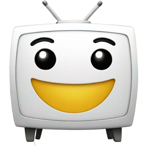 A tv with a happy face star inside emoji