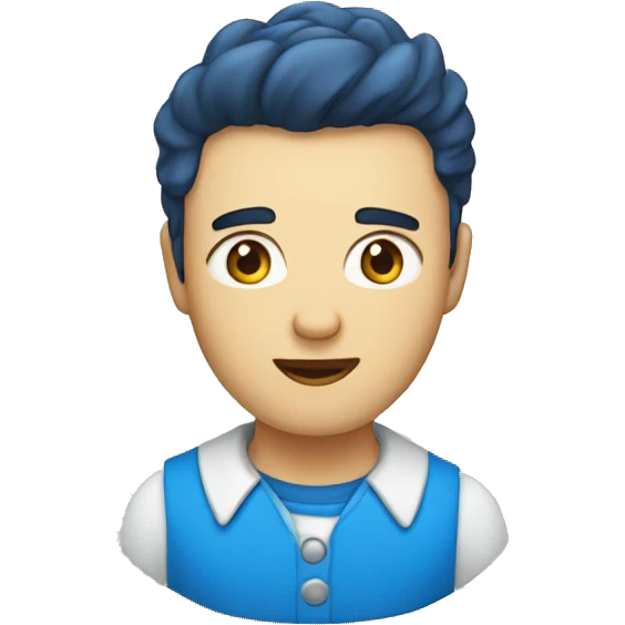 Homme calvitie et yeux bleus emoji