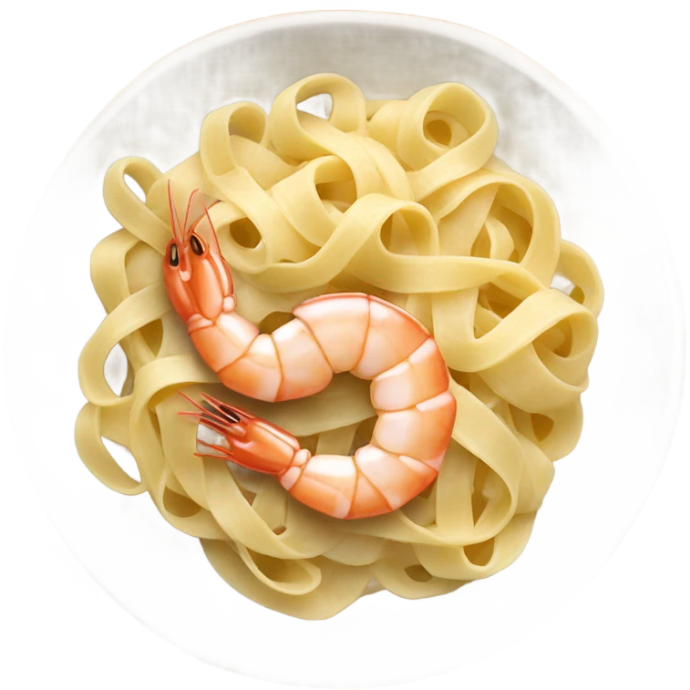 Shrimp fettuccine alfredo  emoji