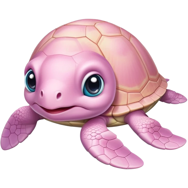 light pink baby turtle with big cute eyes emoji