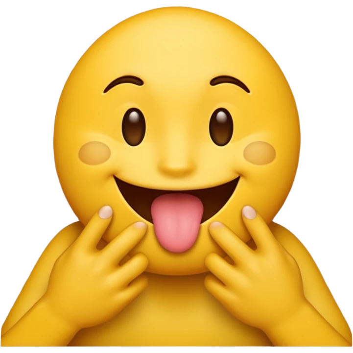 A licking emoji with hands. Imagine there’s a wall at the side and the emoji is licking it while holding it with it’s hands emoji