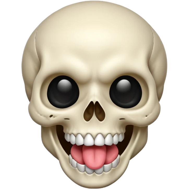 Uma caveira colocando a língua para fora emoji