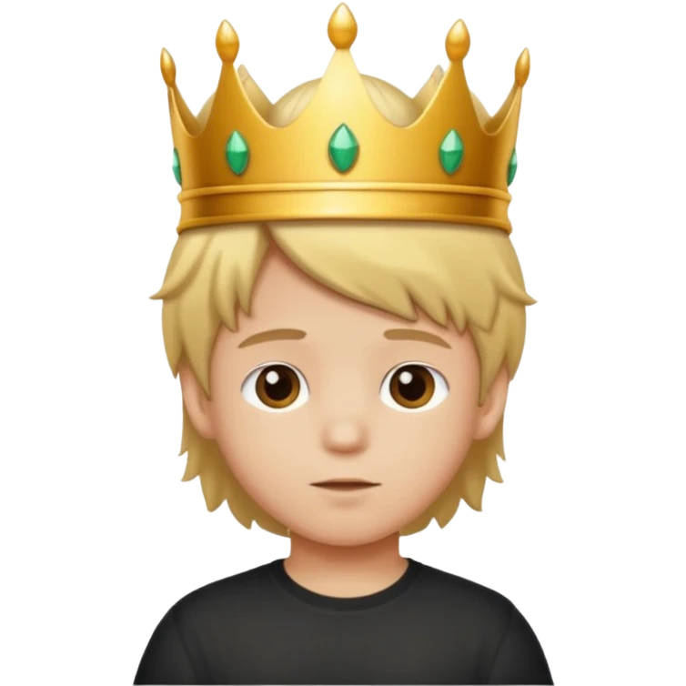 Niño con pelo mono y corona  emoji