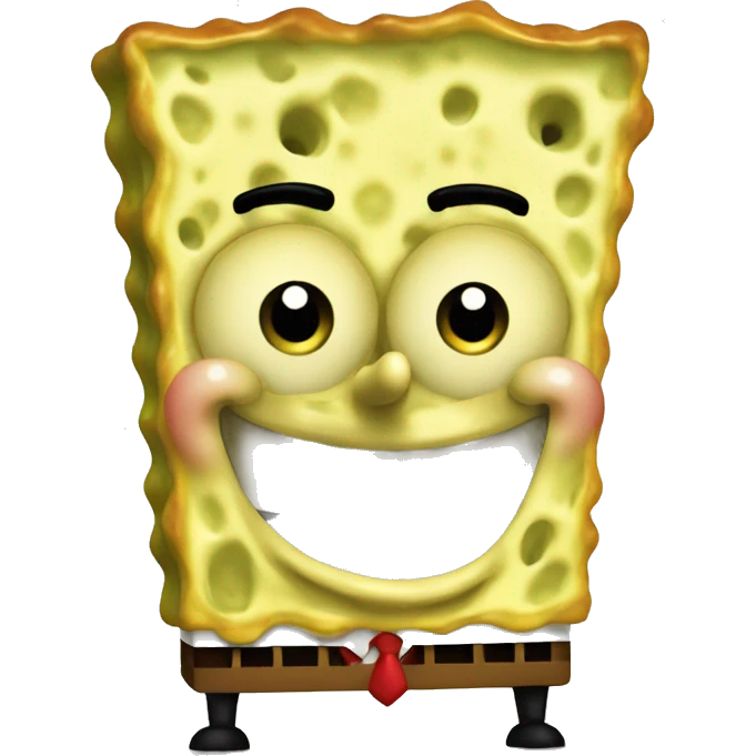 spongebob like an emoji very sharp, apple iOS style,  emoji