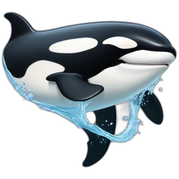 One entire orca in water emoji