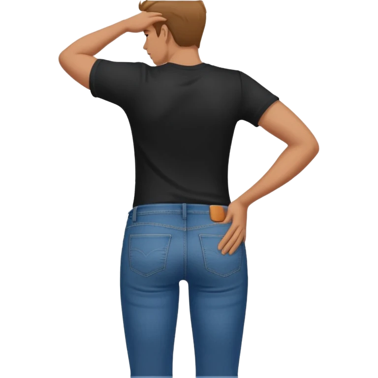 Grabbing butt and looking back emoji