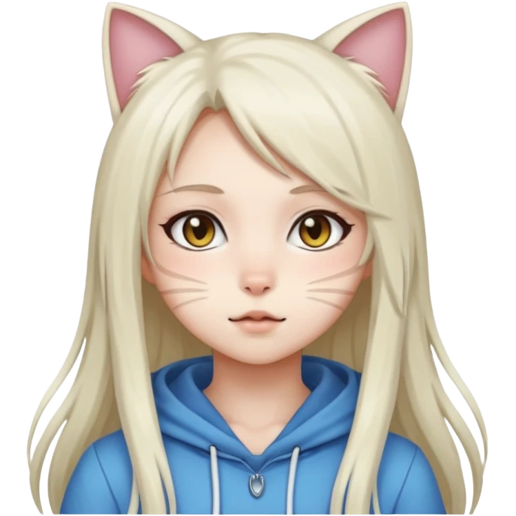 Аниме девушка, кошка девочка  emoji