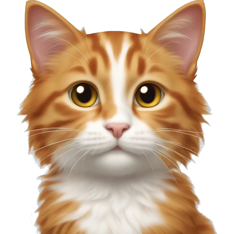 Ginger kitty with ginger and black white mainecoon cat emoji