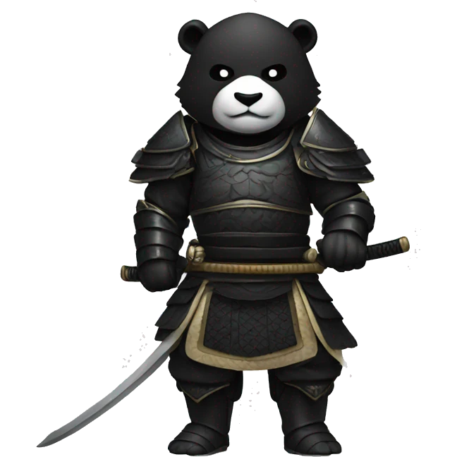 A black samurai with a big panda head emoji